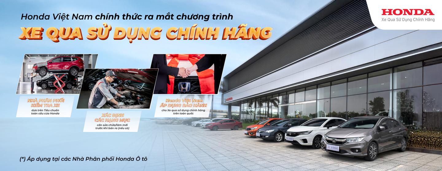 Honda Used Car Resize 1440x560px KV Honda Ôtô Bình Dương ra mắt Chương trình Xe qua sử dụng chính hãng tại hệ thống Nhà Phân phối Ủy quyền U-Select và Chương trình Bảo hiểm Thương hiệu Honda