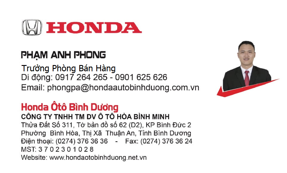 TPBH Giá lăn bánh xe Honda CR-V 2025 trong tháng 6/2025 tại Bình Dương và các khuyến mãi của đại lý Honda Ô tô Bình Dương